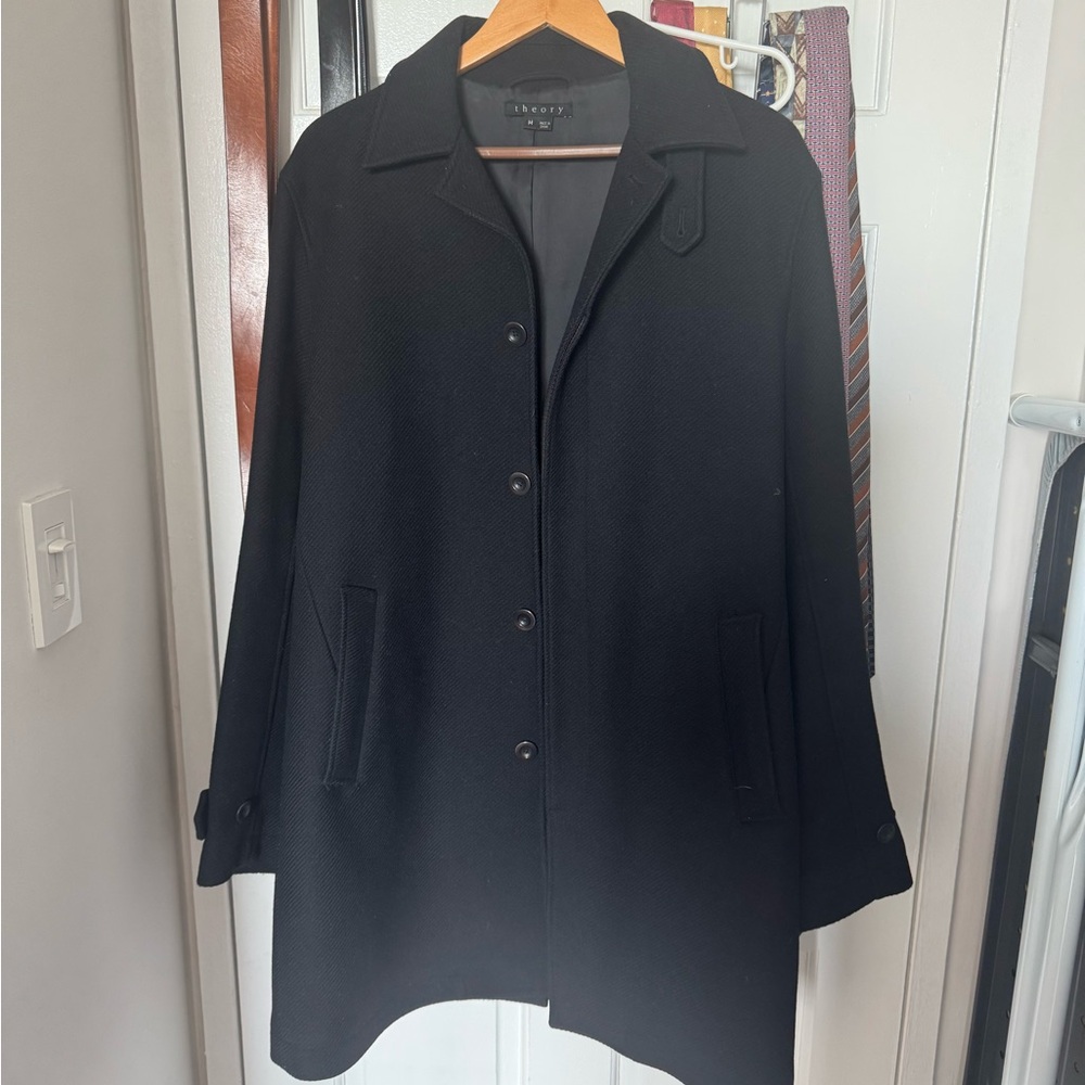 Theory Men's Black Pea Coat